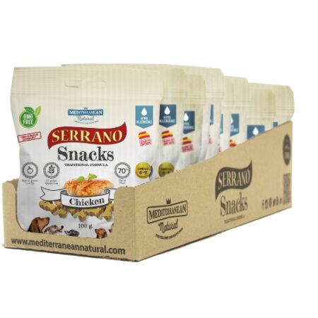 SNACK SERRANO PARA PERROS 100GR POLLO 12 UNIDADES