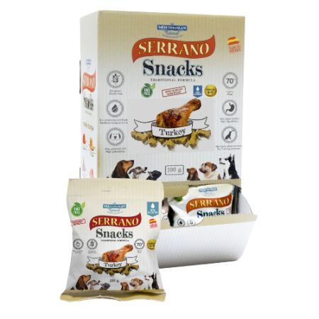 SNACK SERRANO PARA PERROS 85GR PAVO 25 UNIDADES