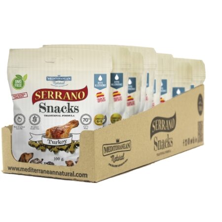 SNACK SERRANO PARA PERROS 100GR PAVO 12 UNIDADES