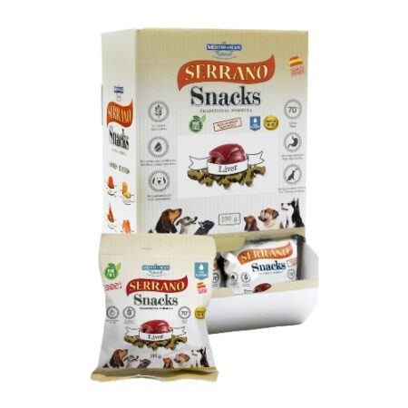 SNACK SERRANO PARA PERROS 85GR HIGADO 25 UNIDADES