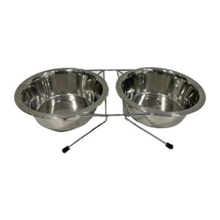 COMEDERO INOX 21CM (2 UNID + SOPORTE)