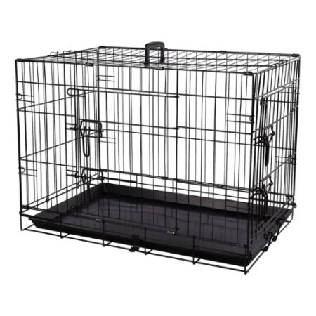 JAULA PLEGABLE BANDEJA METALICA 77X47X55CM