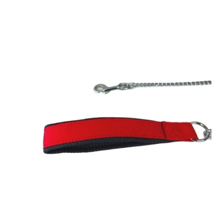 CORREA PUÑO BLANDO DE NYLON Y CADENA 20MMX100CM ROJO