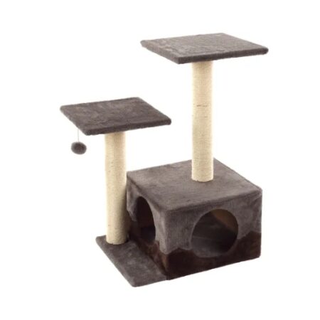 RASCADOR CASA DOBLE PISO 68CM - GRIS
