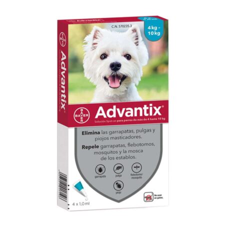 ADVANTIX 4X1,0ML 4 A 10KG 4 PIPETAS