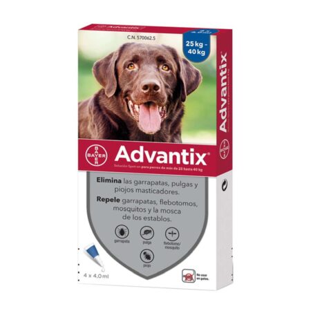 ADVANTIX 4X4,0ML MAYOR 25KG 4 PIPETAS