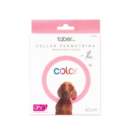 TABERDOG COLOR COLLAR PERMETRINA ROSA 40CM