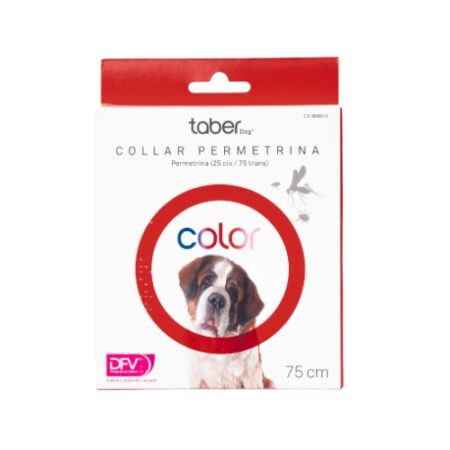 TABERDOG COLOR COLLAR PERMETRINA ROJO 75CM