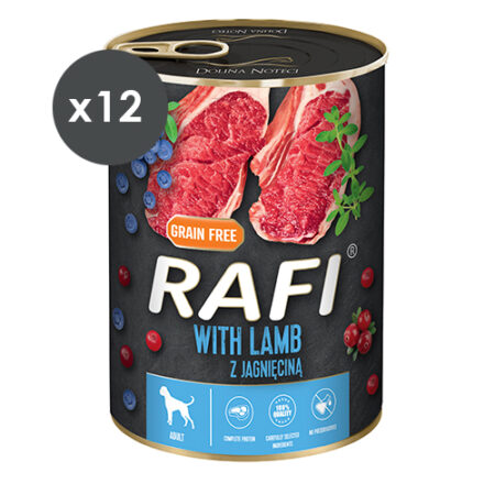 RAFI PATÉ CORDERO Y ARÁNDANOS 12X400GR