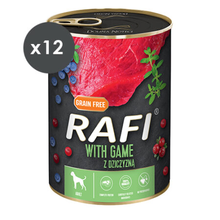 RAFI PATÉ CARNE DE CAZA Y ARÁNDANOS 12X400GR