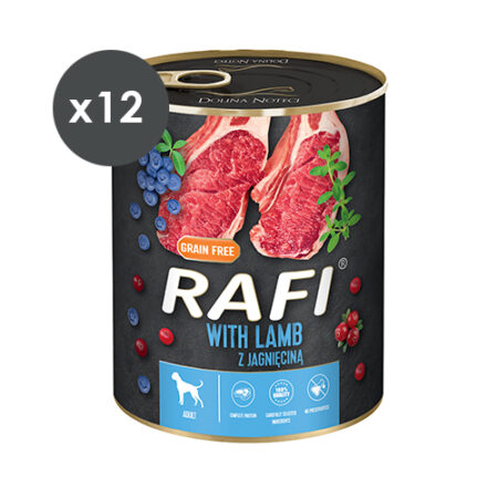 RAFI PATÉ CORDERO Y ARÁNDANOS 12X800GR