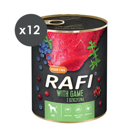 RAFI PATÉ CARNE DE CAZA Y ARÁNDANOS 12X800GR