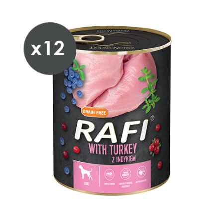 RAFI PATÉ PAVO Y ARÁNDANOS 12X800GR