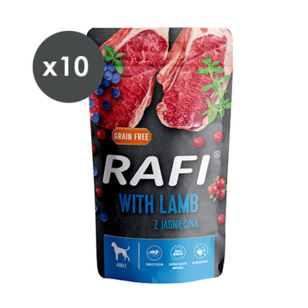 RAFI PATÉ CORDERO Y ARÁNDANOS 10X500GR