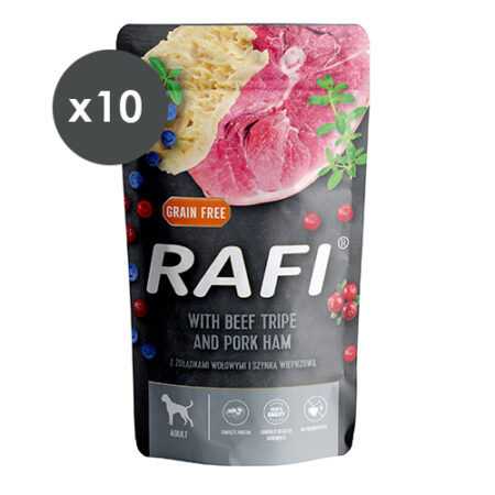 RAFI PATÉ JAMÓN,TRIPAS TERNERA,ARÁNDANOS 10X500GR