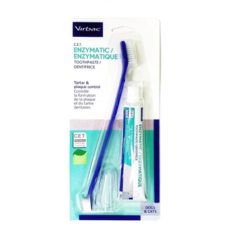 KIT DENTIFRICO ENZIMATICO C.E.T.PARA PERROS Y GATOS.